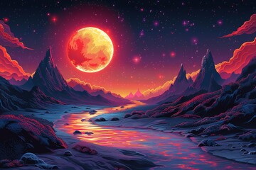 Fototapeta premium Surface of Mars and Cosmic Planets