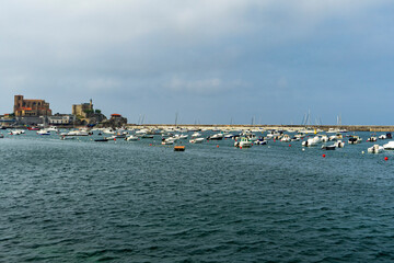 Fototapeta premium coastal town of Brazomar Castro Urdiales in Cantabria, Spain.