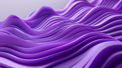 Obraz premium Rendering of an abstract 3D design with purple wavy lines in the background