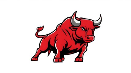 bull mascot logo design.