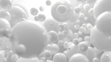 Animated white bubbles in abstract 3D render, 4K looping video