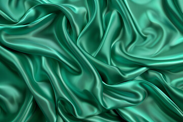 Obraz premium Green Silk Fabric Background