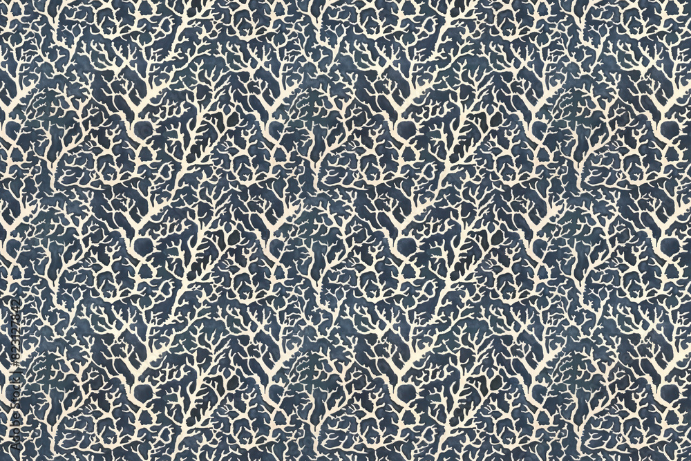 Aufkleber coral pattern tapestry. arts and crafts. vintage botanical wallpaper pattern. background image. crea
