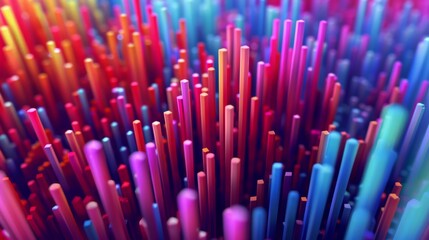 Abstract vertical animation, colorful background, 4K seamless looping video, 3D render