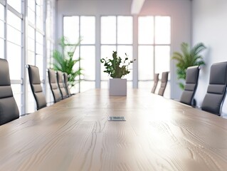 Boardroom table with minimalist decor