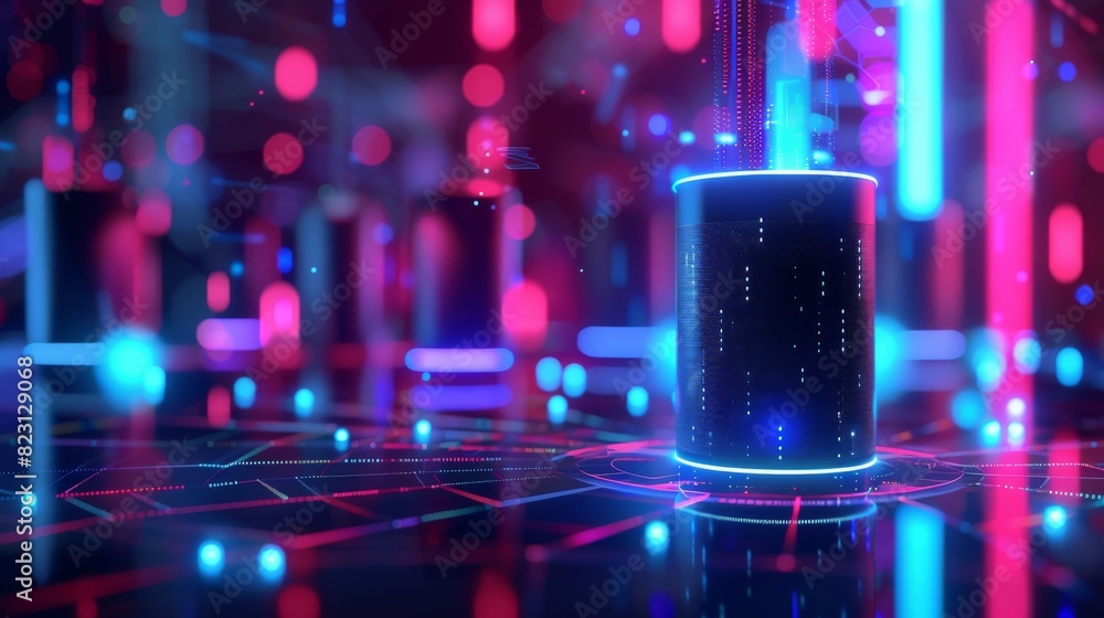 Poster tabletop speaker with voice control. internet of things controlled by a smart column.