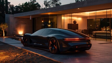 A van with a kitchen and a couch
