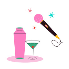 Drink and sing illustration