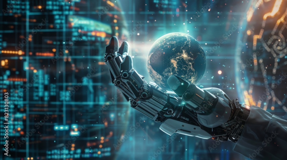 Poster the infrastructure of the entire planet is almost completely controlled by artificial intelligence. 