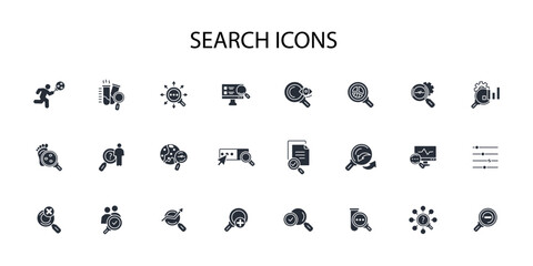 search icon set.vector.Editable stroke.linear style sign for use web design,logo.Symbol illustration.