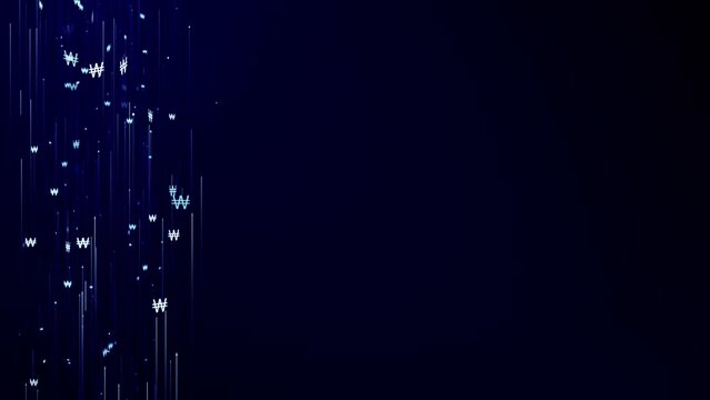 Digital currency won technology business corporate particles background loop