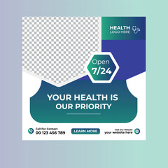 Medical social media post template design, Healthcare, and medical social media post
