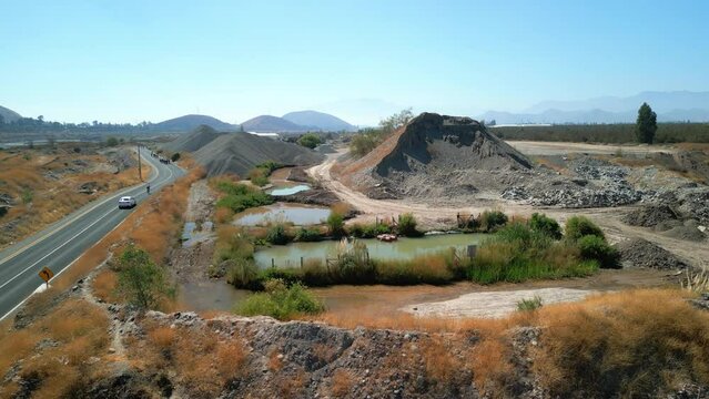 lagoon on the banks of Maipo, in the commune of Buin, country of Chile