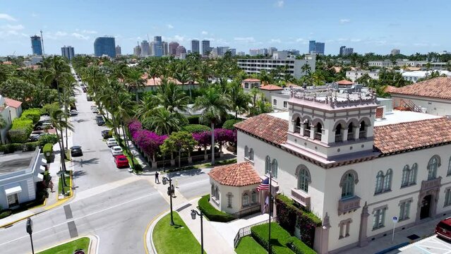 palm beach florida shopping aerial reveal aerial of west palm beach florida