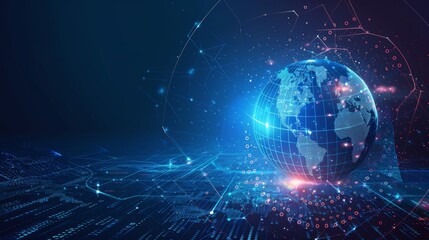 Glowing planet with dark dots and light background. Conceptual illustration of an Earth day globe. 3D sci-fi interface with holographic globe for a dashboard. Holographic globe in the style of a
