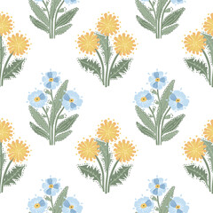 cute seamless pattern with flowers