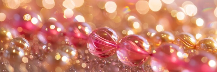 Festive Glittering Orbs on Sparkling Background