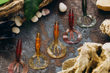 silicone fishing lures. fishing by spinning