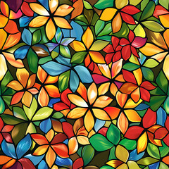 Stained Glass Colorful seamless patterns