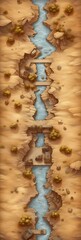 DnD Battlemap Desert Mirage: A Treasure on the Road - Scenic desert with a mysterious final destination.