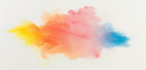 Vibrant Color Splash on White Background