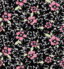 Japanese Wild Bloom Vector Seamless Pattern