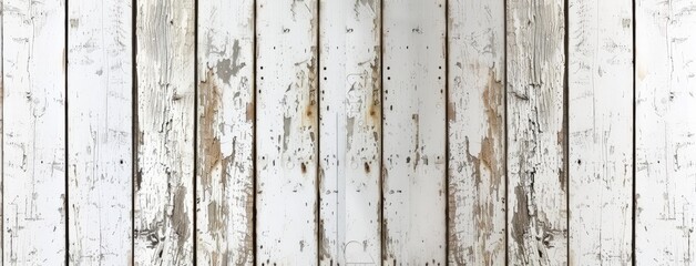 Vintage White Wooden Planks Texture Background