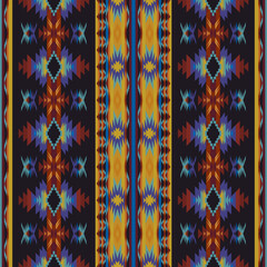 Native American Southwest, Aztec, Navajo seamless pattern. Folk art. Ethnic blanket. Mexican print.