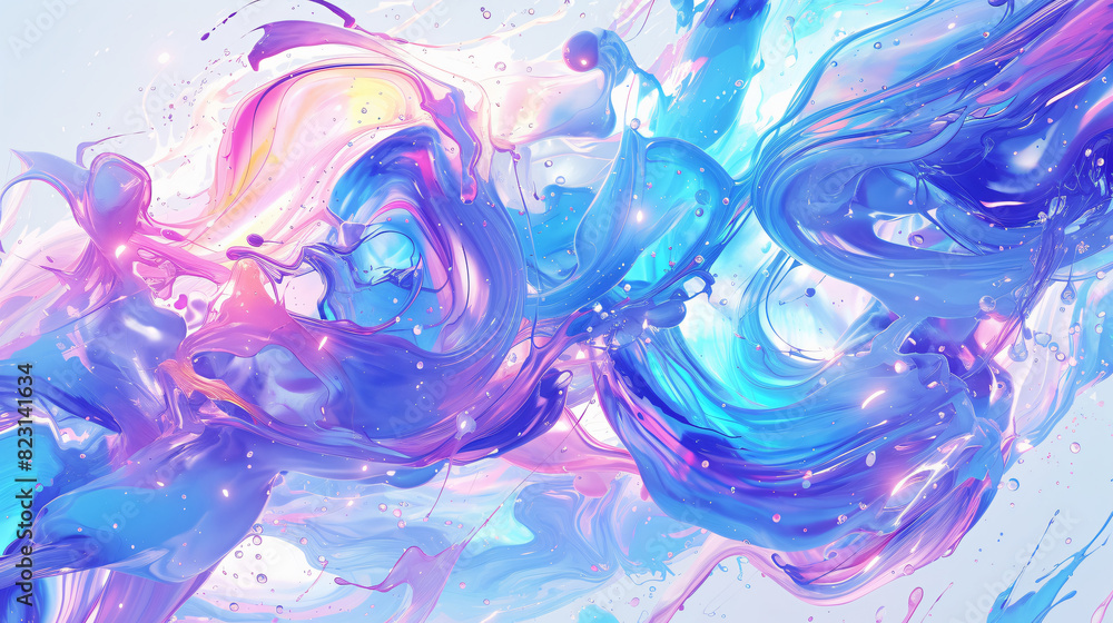 Poster abstract colorful paint swirls background for art and design themes, featuring abstract colorful pai