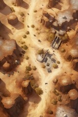 DnD Battlemap Desert Mirage Battle Rages. Mon résumé : intense battle in a desert setting.