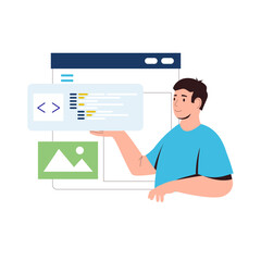 Programmer developed website illustration