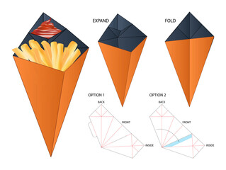 Box packaging die cut template design. 3d mock-up
