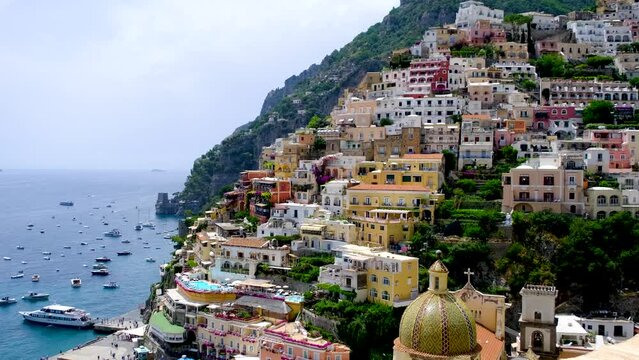 View of he town of Positano, in the iconic Amalfi Coast, Italy