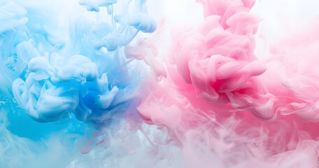 Fototapeta premium Colorful Ink in Water, Blue and Pink Abstract Background