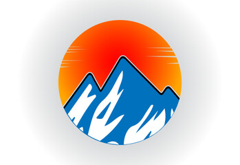 Obraz premium Mountain Logo. Mountain peak summit logo design. Outdoor hiking adventure icon. Vector illustration. Pro Vector Flat Vector Logo Design Template Element.