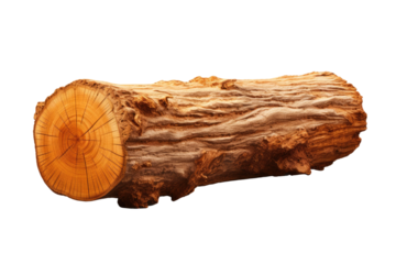 Whispers of Time: A Majestic Logs Close Encounter With the White Canvas on Transparent PNG Background.