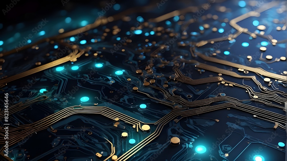Aufkleber digital electric tech circuit board pattern background in the future