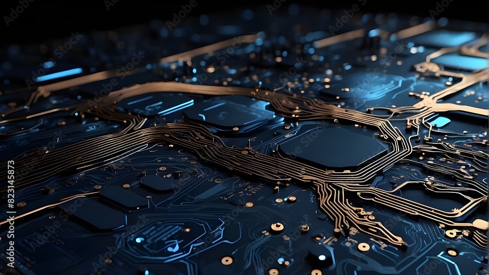 Aufkleber digital electric tech circuit board pattern background in the future