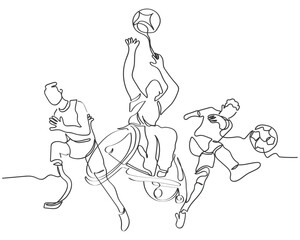 Hand drawn line art vector of extreme sports training. Games and sports events concept elements.