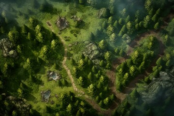 DnD Battlemap Forest Battlemap: Dense and Enigmatic Terrain.