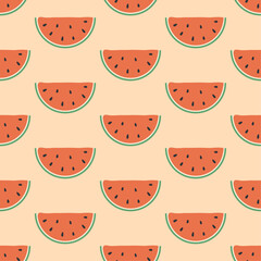 Watermelon Seamless Pattern, watermelon slice
