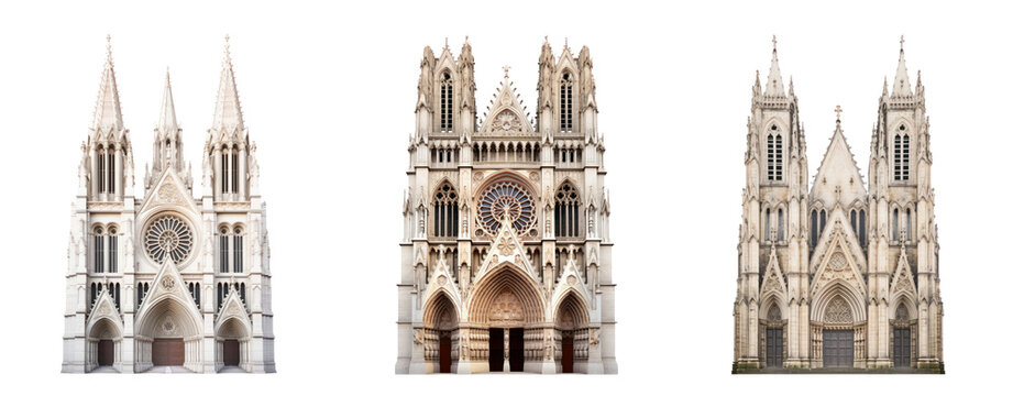 Cathedral png element set on transparent background