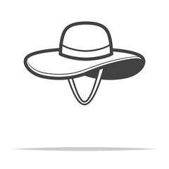 Sun hat outline icon transparent vector isolated