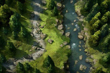 DnD Battlemap Forest Clearing Battlemap - Detailed map for tabletop gaming.