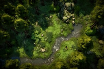 DnD Battlemap Forest Glade Battlemap: Beautiful natural setting for tabletop games.