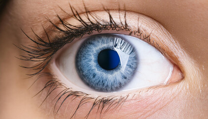 Fototapeta premium Close up macro human eye blue color