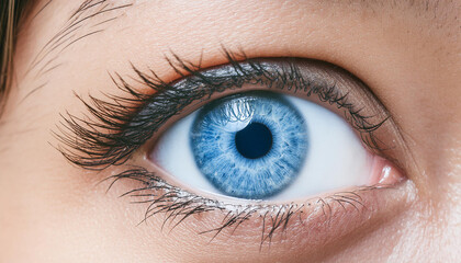 Fototapeta premium Close up macro human eye blue color