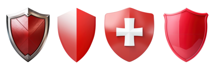 Red shield png on transparent background