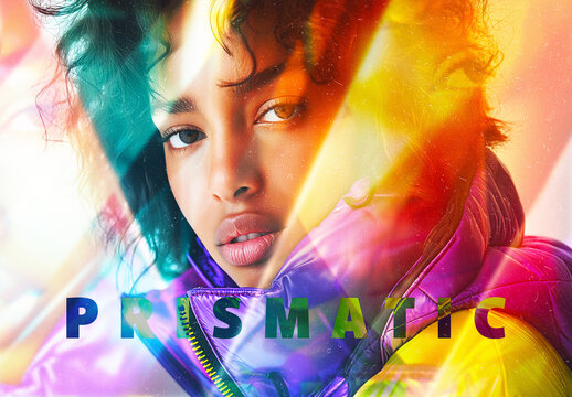 Prismatic Fragments Photo Effect Mockup
