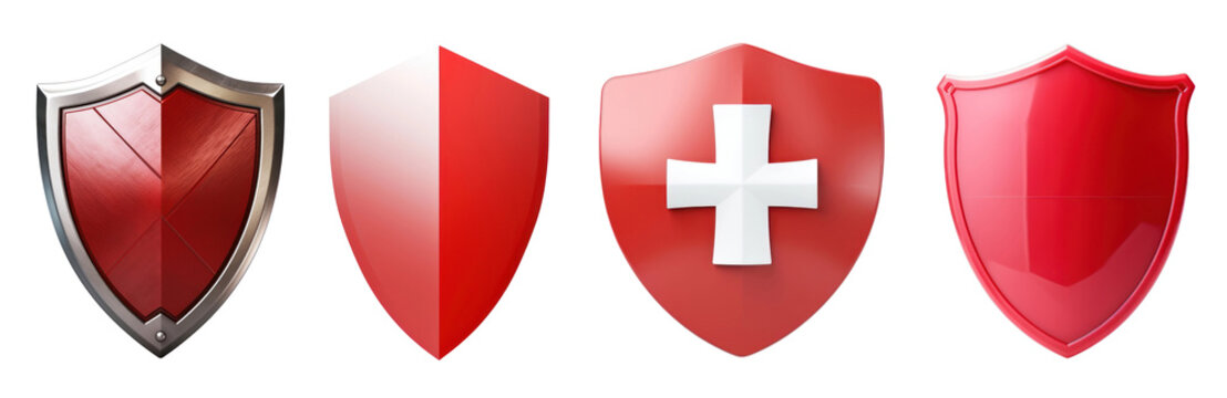 Red shield png on transparent background